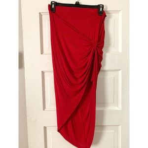 Asymmetrical Red Skirt Size M